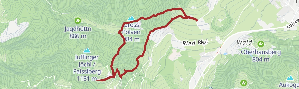 Route map: Sunnseit Weg (kurz - ab Wanderstartplatz Alpenschlössl)